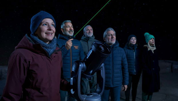 Empleando el puntero láser con el guía