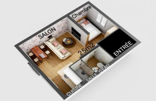 MRODBNB - Appart Neuf - Aperçu Mer - 25m Plage & Resto - Ciné - cheminée - Popcorn - Foto 5