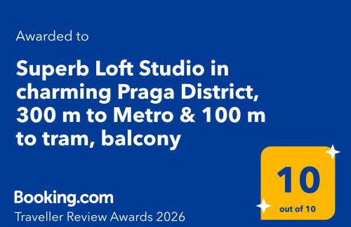Superb Loft Studio in charming Praga District, 300 m to Metro & 100 m to tram, balcony - Foto 4