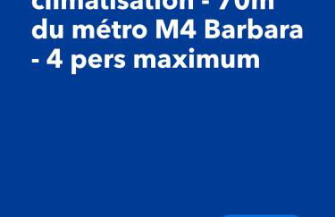 2P calme - climatisation - 70m du métro M4 Barbara - 4 pers maximum - Foto 9