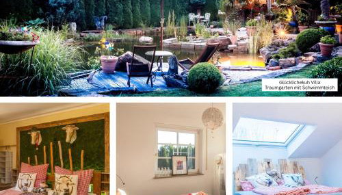 Glückliche Kuh-Villa - Achtsamer Rückzugsort mit Traumgarten, Schwimmteich & Raum zum Sein bis 18 Personen - Allgäu - Photo 2, Garden, Garden view
