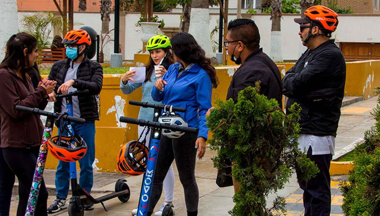 Exploring Miraflores on an e-scooter