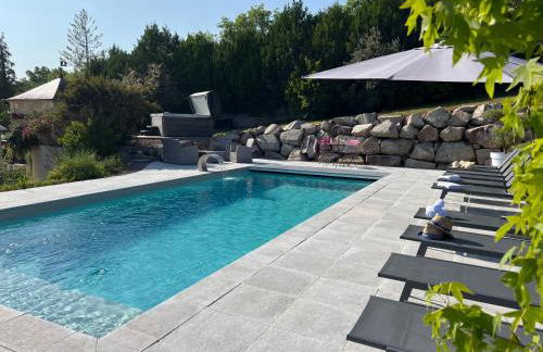 La Villa en Loire, avec Jacuzzi 6 places, Piscine chauffée, boulodrome, salle de jeu, 6 Chambres, vue Loire, 350M2 - Foto 3