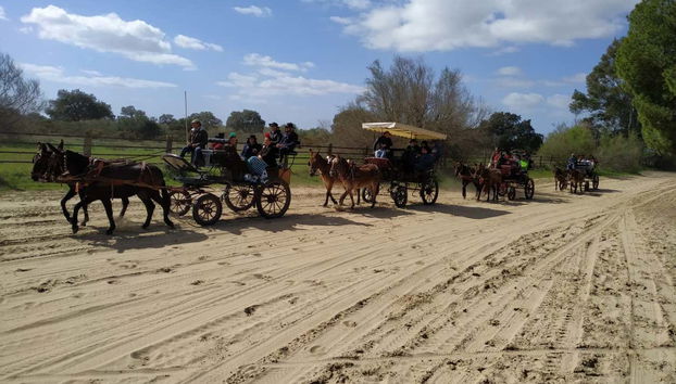 Disfrutando del recorrido en calesa