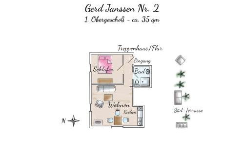 Ferienhaus Gerd Janssen - Wohnung Nr 2 - Foto 2