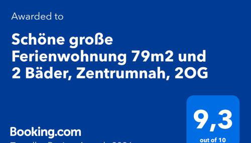 Schöne große Ferienwohnung 79m2 und 2 Bäder, Zentrumnah, 2OG - Foto 4