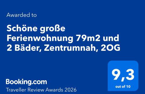 Schöne große Ferienwohnung 79m2 und 2 Bäder, Zentrumnah, 2OG - Foto 4