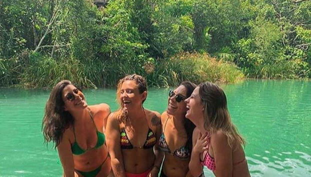 A group of friends enjoying their visit