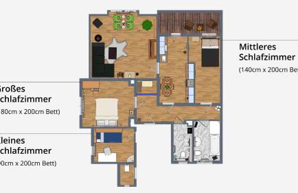 Doppelhaus- Villa Leipzig Schleußig , moderner Altbau Apartment Dachetage mit 2 Schlafzimmern und separatem Zusatzzimmer , Parkplatz - Balkon - Kamin - Eicheparkett - Arbeitsplatz - Foto 35