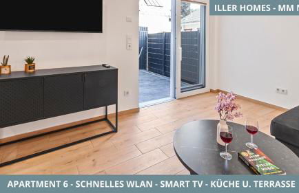 Iller Homes Memmingen - Moderne Fewos mit Terrasse für bis zu 7 Pers mit Parkplätzen - Foto 54