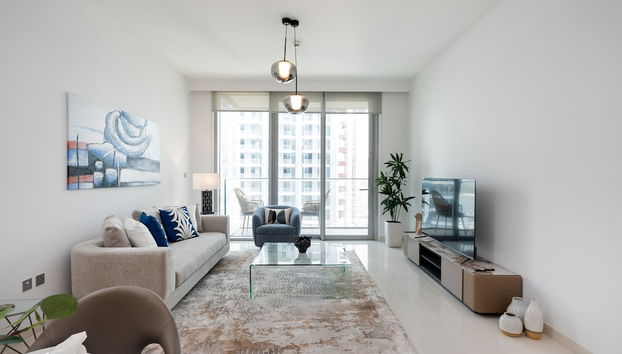 Contemporary 1BR w Dubai Marina Glimpse - Foto 4, Habitación