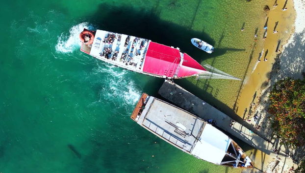 Vista aérea dos barcos