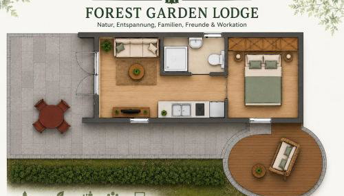 Forest Family House Garden Lodge-Tiny House mit viel Platz Natur Erholung - Foto 3, Garden, Garden view