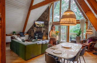 Big Mountain View! Downtown Gatlinburg Chalet Village! Hot Tub! Fan Favorite! AFrame Dreams! Magazine-Featured! Stunning Interiors! Little Green Cabin - Photo 31