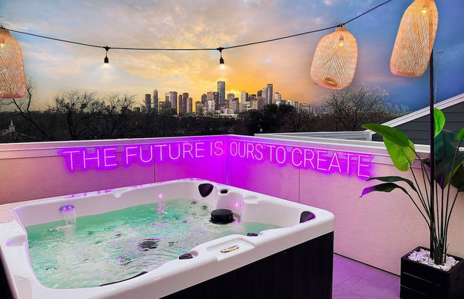 Paradise Palace Best Rooftop in HTX w Hot Tub - Foto 1