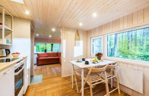 Domek lubiana180 SCANDI wśród drzew JACUZZI SAUNA KOMiNEK i TARAS na dachu jezioro Kaszuby Pieski tylko do 10kg za dodatkową opłatą - Foto 36