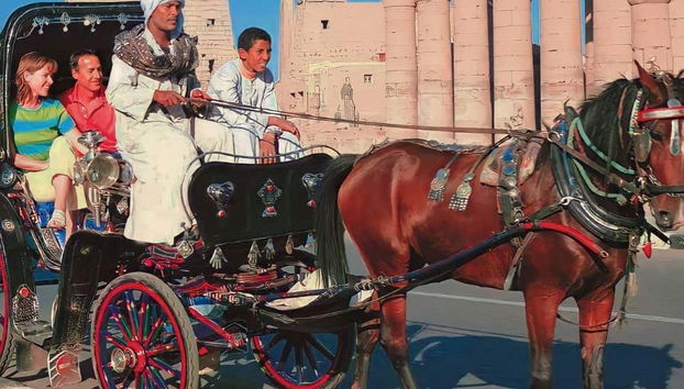 Percorrendo Luxor de charrete