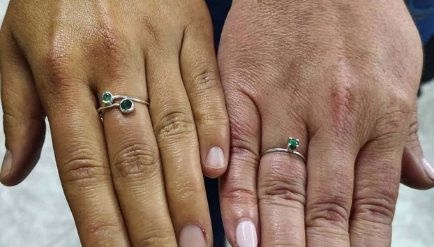 Anillos de esmeralda colombiana