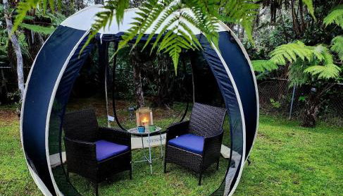 Romantic Retreat, Relax at Hot-tub, Indoor & Outdoor shower, firepit, 5 min to Hawaii Volcano park - Foto 5, Garden view