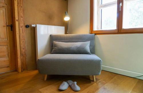 5Sterne Ferienwohnung im Fachwerk mit Bergblick in Alleinlage und großem Garten, Infrarotkabine - Foto 7