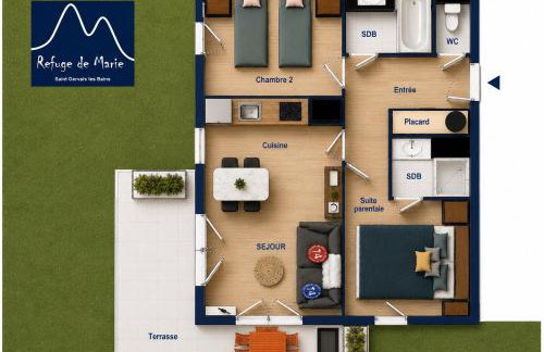 Appartement avec piscine & jardin pied de la télécabine - Foto 13