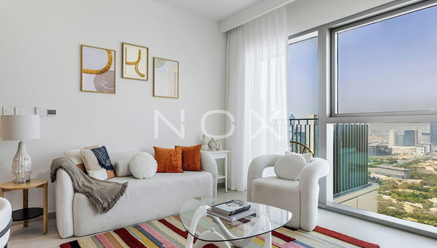 Vibrant 1BR Haven Downtown Views 2 T1 - Foto 5, Zona de estar