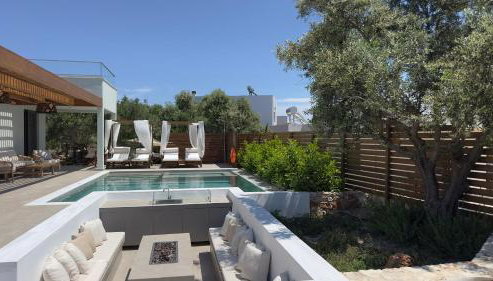 Villa Mourelo luxury villa in chania with private pool jacuzzi - Foto 2, Garden, sunbed, Garden view