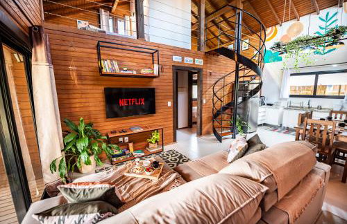 Cabana Aconchegante a 800m da Praia com 4 Quartos, Lareira Externa, Aquecedor em 2 Quartos, Netflix e Pet Friendly - Foto 8