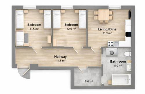 5 Bett Monteurwohnung in Schönebeck, Pfännerstraße 6a - Foto 9
