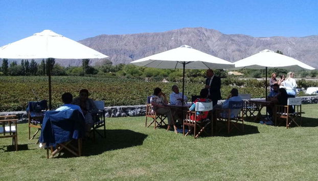 Desfrutando dos vinhedos de San Juan