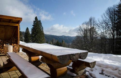 Luxus-Ferienhaus Blockhaus Chalet Nr 2 Toplage am Feldberg mit Sauna, Outdoor-Hottub, Kamin auf 1300m üM - Foto 13