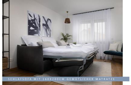 Apartment Leinetal - bester Schlafkomfort in hochwertiger Hotelbettwäsche, 3 Zimmer - große Küche, Duschbad & Parkplatz - Photo 6