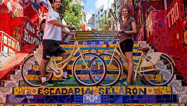 Small-Group Panoramic Bike Tour in Rio de Janeiro - Photo 3, Visiting the colored Stairs of Seláron