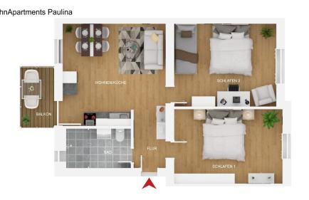 BohnApartments XL Suite - 2 Schlafzimmer mit Balkon - Zentrum - Petersberg - Domplatz - Foto 3