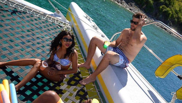 Sunbathing on the boat